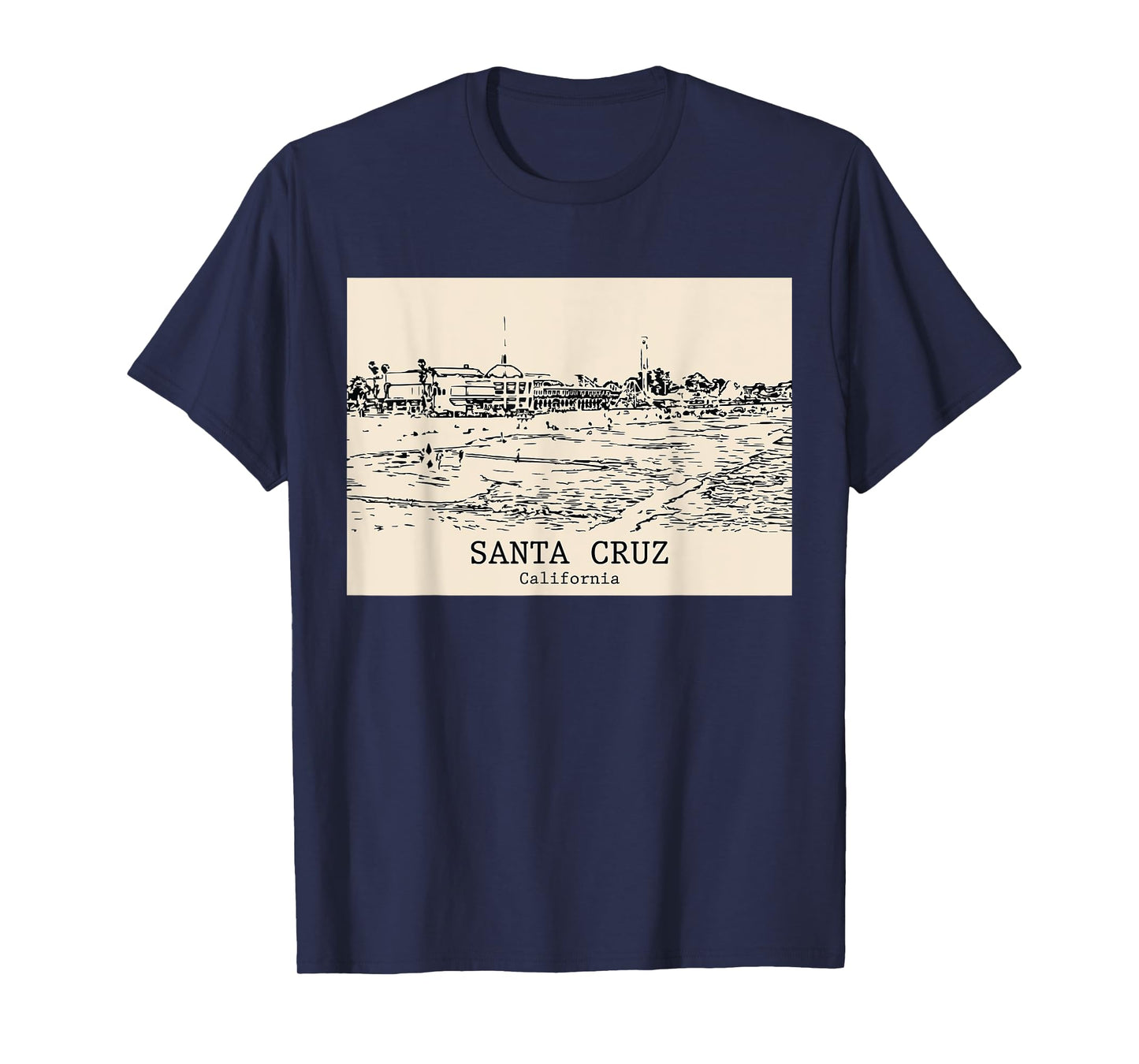 Santa Cruz California Vintage Retro Travel Souvenir T-Shirt