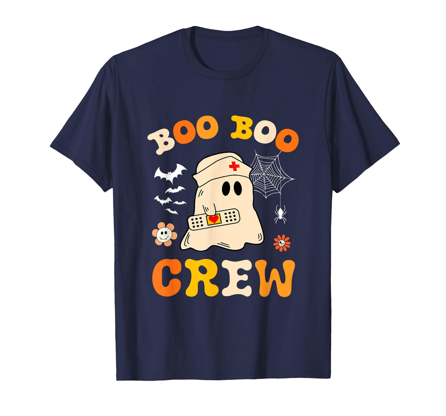 Groovy Boo Boo Crew Nurse Women Funny Ghost Nurse Halloween T-Shirt