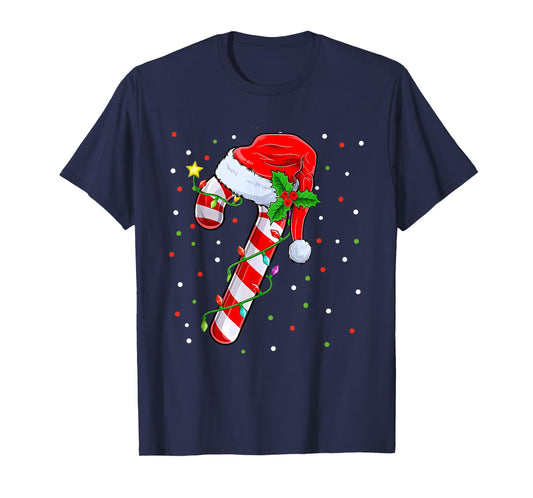 Candy Cane Crew Christmas Lights Family Matching Xmas Girls T-Shirt
