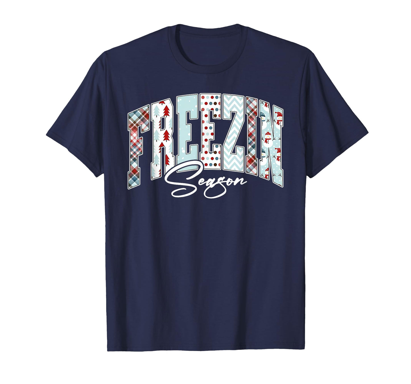 Freezin' Season Santa Merry Christmas Xmas Pajamas Holiday T-Shirt