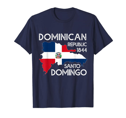 Dominican Republic Santo Domingo 1844 DR Flag Map Design T-Shirt
