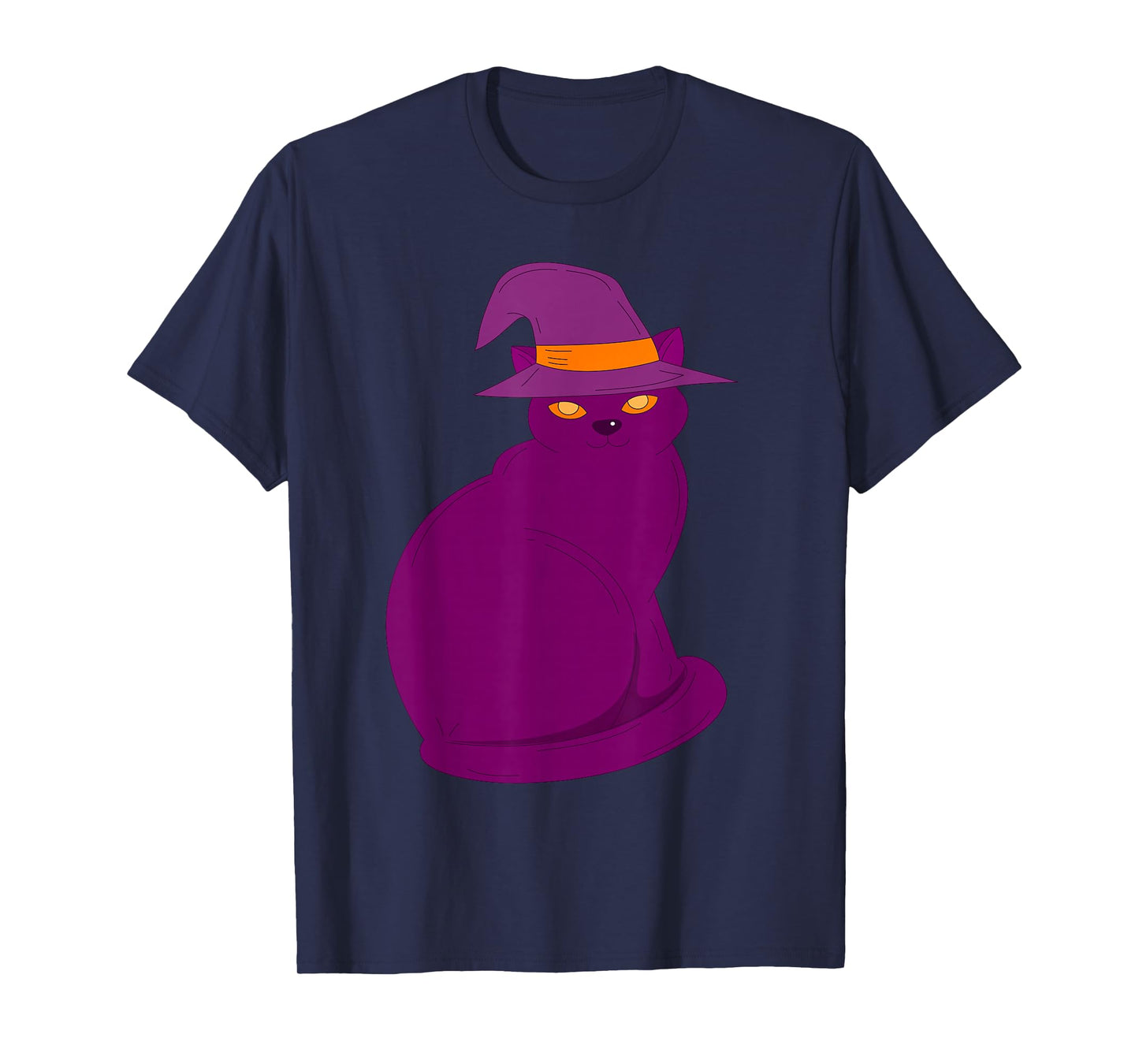 Cute Witch Purple Cat Spooky Halloween Pet Aesthetic T-Shirt
