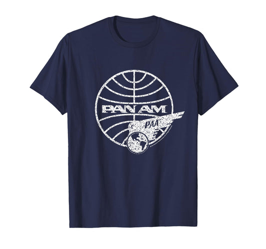 Pan Am Distressed PAA White Logo T-Shirt