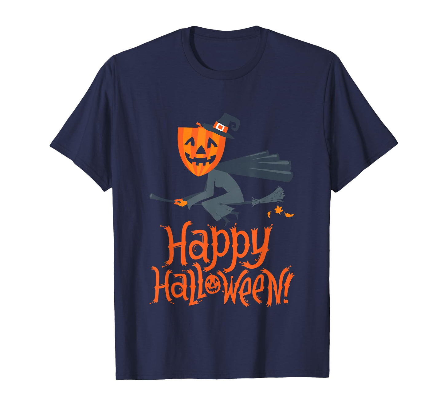 Happy Halloween Witch Pumpkin - Funny Cartoon Motif T-Shirt