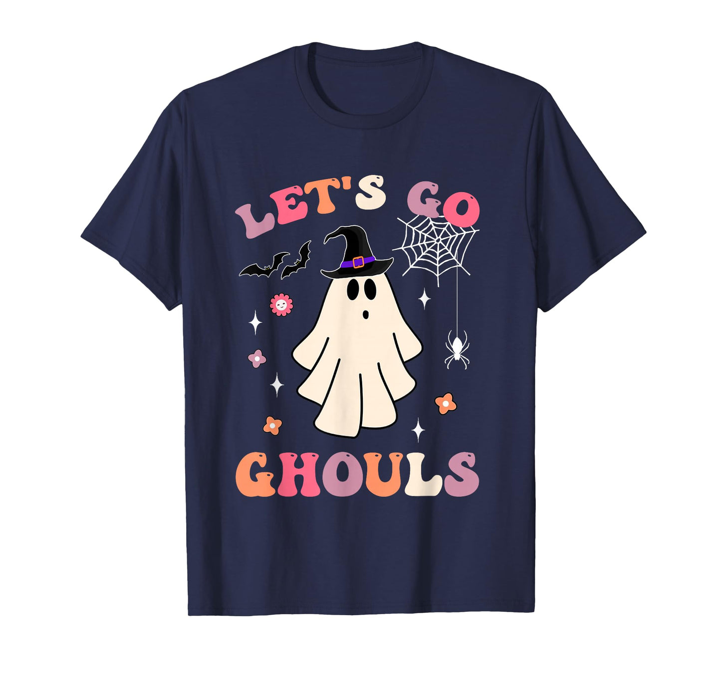 Groovy Let's Go Ghouls Shirt Halloween Ghost Witch Costumes T-Shirt