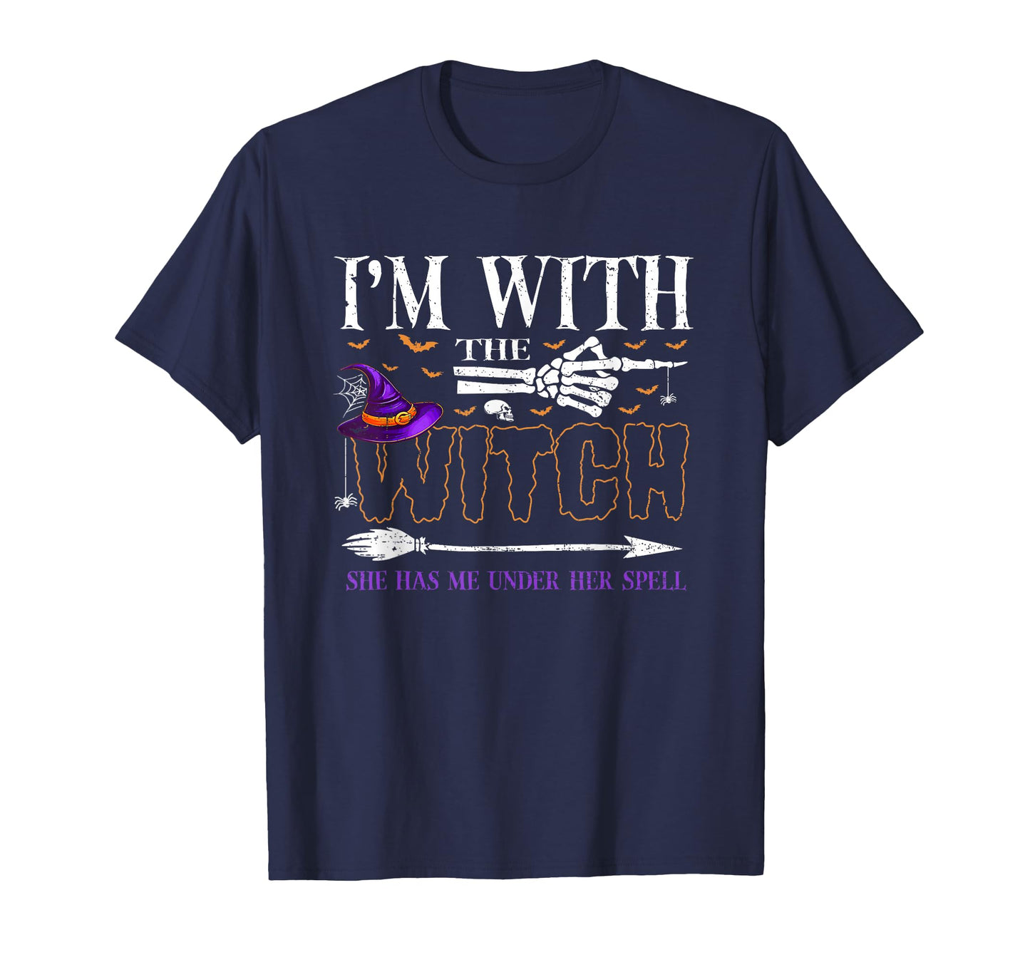 I'm with The Witch Funny Halloween Couple Costume Party T-Shirt
