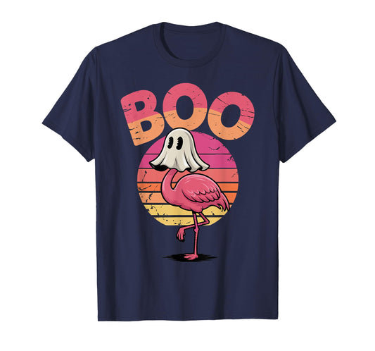 Flamingo Ghost Boo Pink Sunset T-Shirt