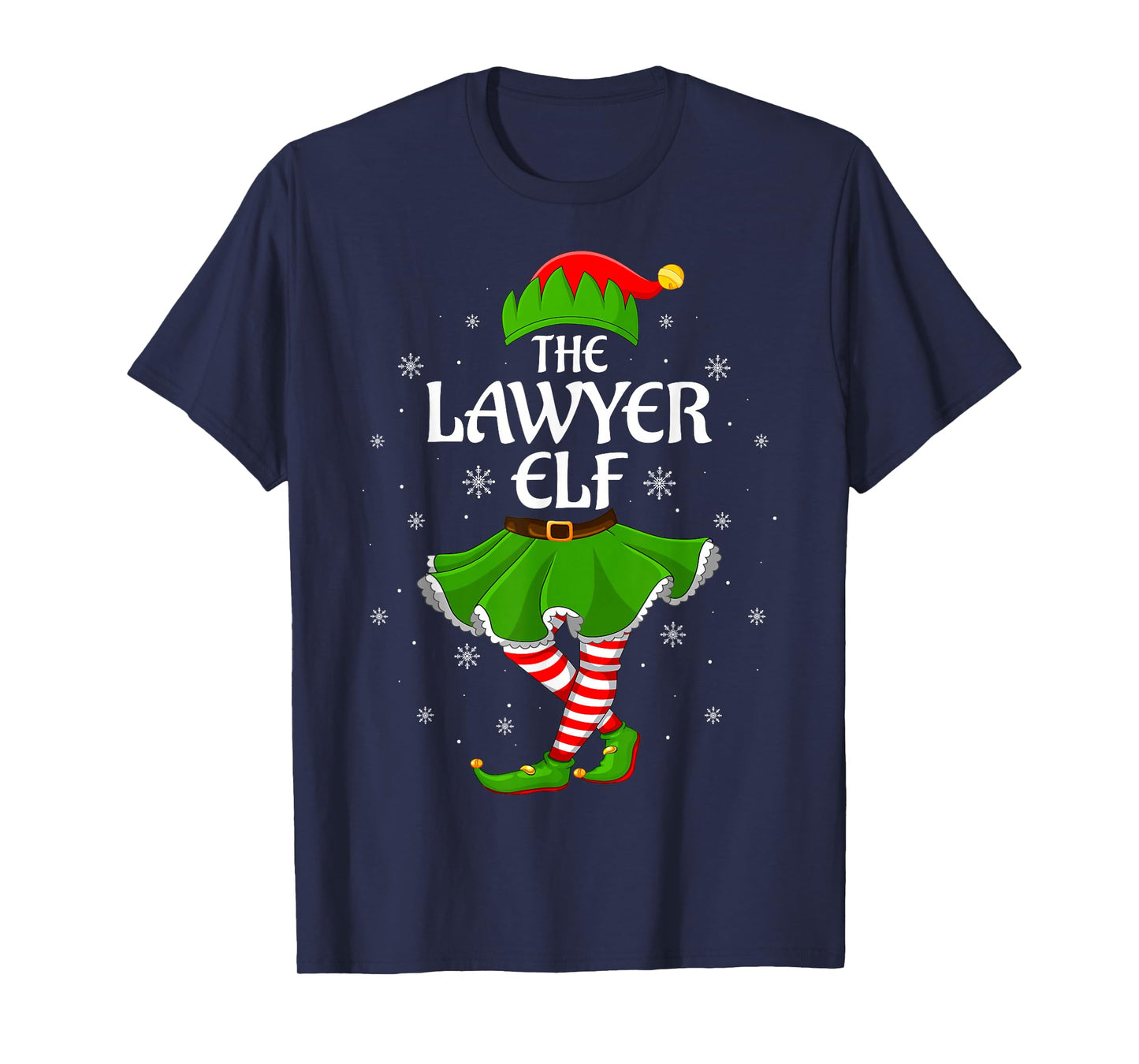 Lawyer Elf Christmas Family Girls Women Elf Squad Xmas T-Shirt