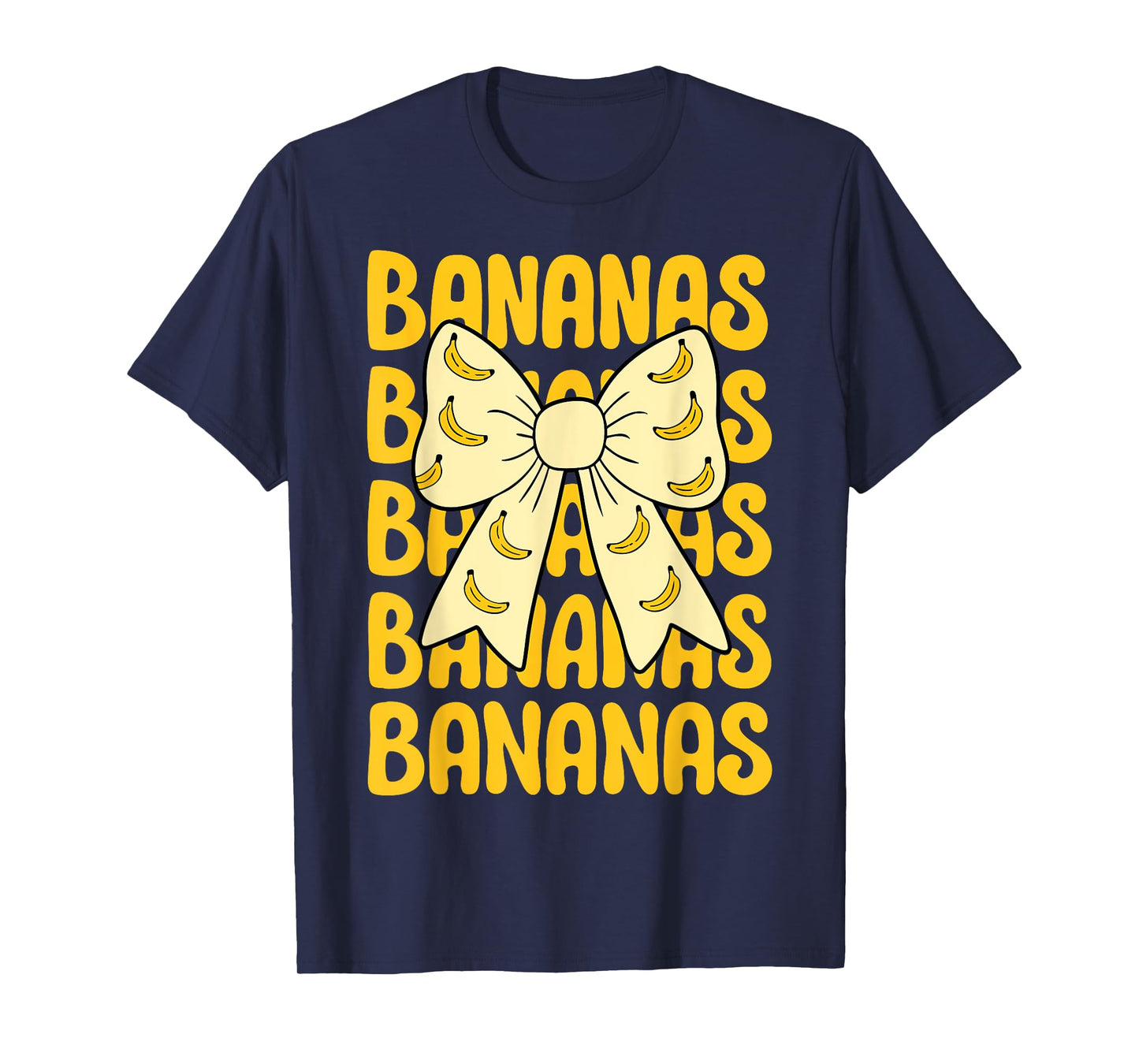 Retro Bananas Last Name Coquette Bow Women Girls Kids T-Shirt