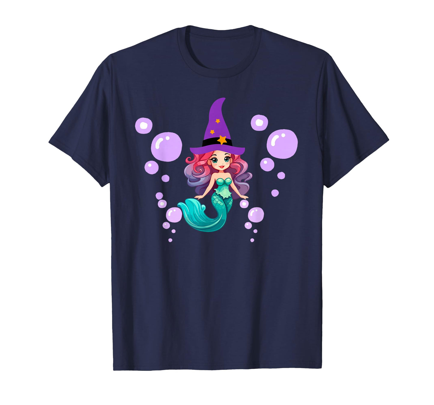 Cute Witch Halloween Mermaid Costume Gifts for Women Girls T-Shirt