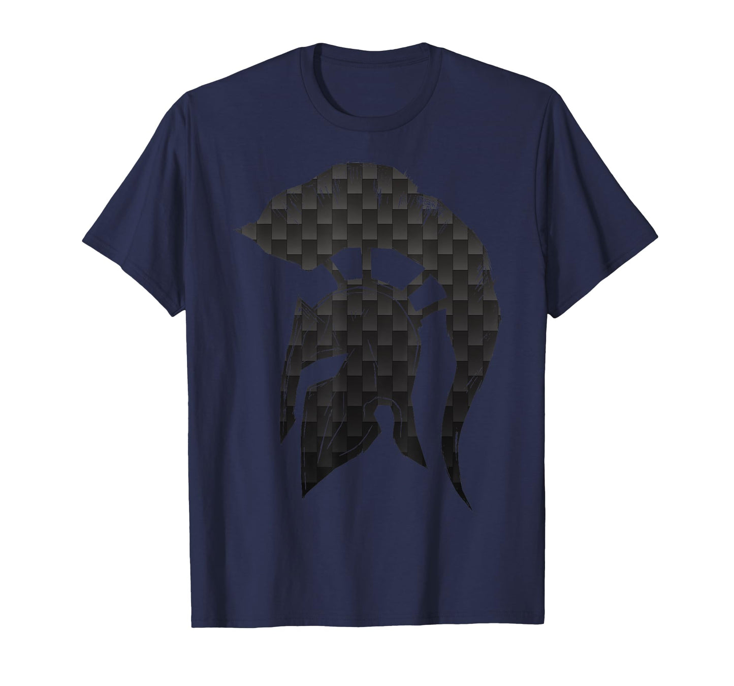 Spartan Helmet Warrior Trojan Warrior Carbon Pattern gym T-Shirt