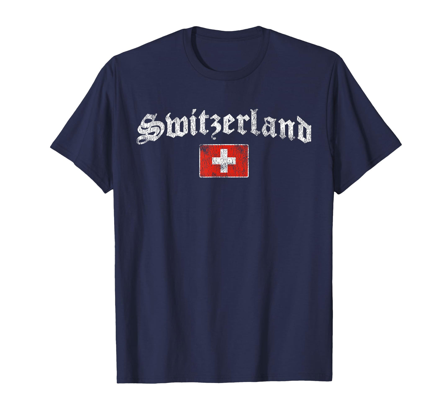 Retro Swiss Flag of Switzerland Souvenir for Men Women Kids T-Shirt