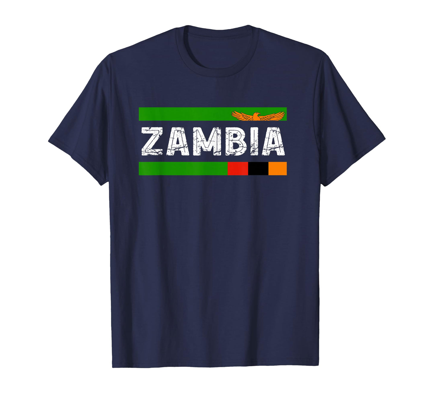 Zambia Flag Vintage Zambian Pride Heritage Zambian Roots T-Shirt