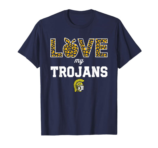 West Marshall Trojans Logo Love My Team HS T-Shirt