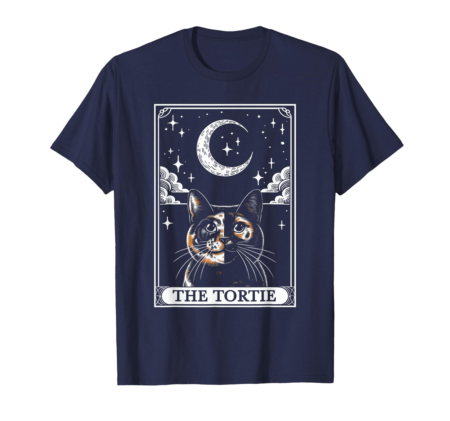 Tarot Card Vintage Crescent Moon Tortie Cat Mom Cat Lovers T-Shirt