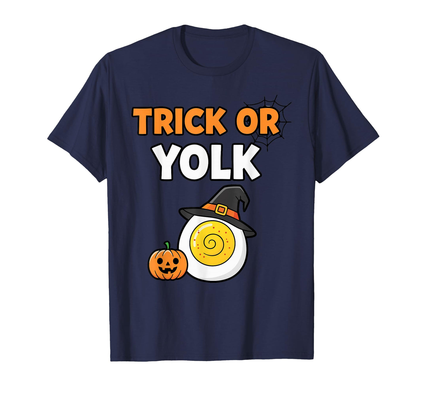 Trick Or Yolk Funny Halloween Egg Pun Witch Hat T-Shirt