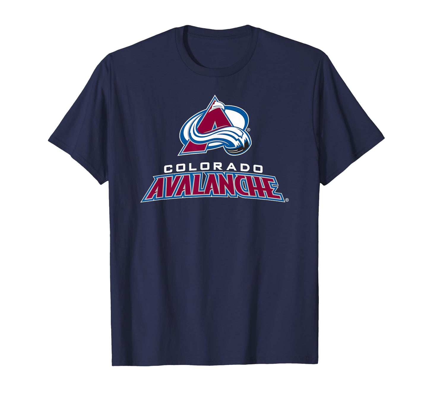 Colorado Avalanche Power Play T-Shirt - Blue, Unisex-Adults/Kids, Short Sleeve, Modern Casual, Solid with Print, NHL Officially Licensed