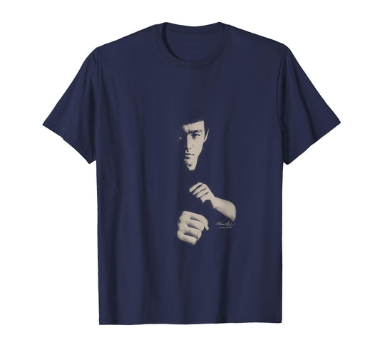 Bruce Lee Ready To Fight Shaded Portrait Vintage T-Shirt