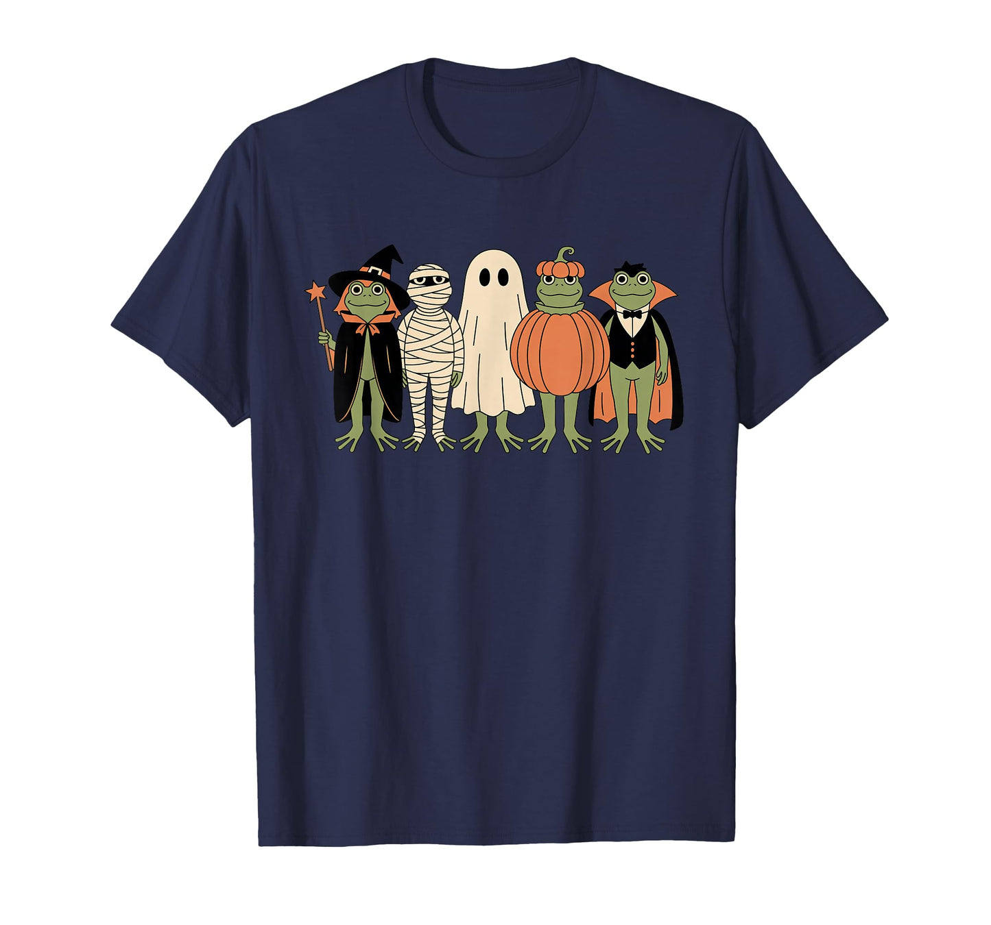 Cute Frog Ghost Witch Mummy Costume Halloween Spooky Season T-Shirt