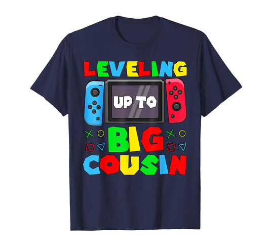 Leveling Up To Big Cousin Shirt Game Controller Kids Toddler T-Shirt