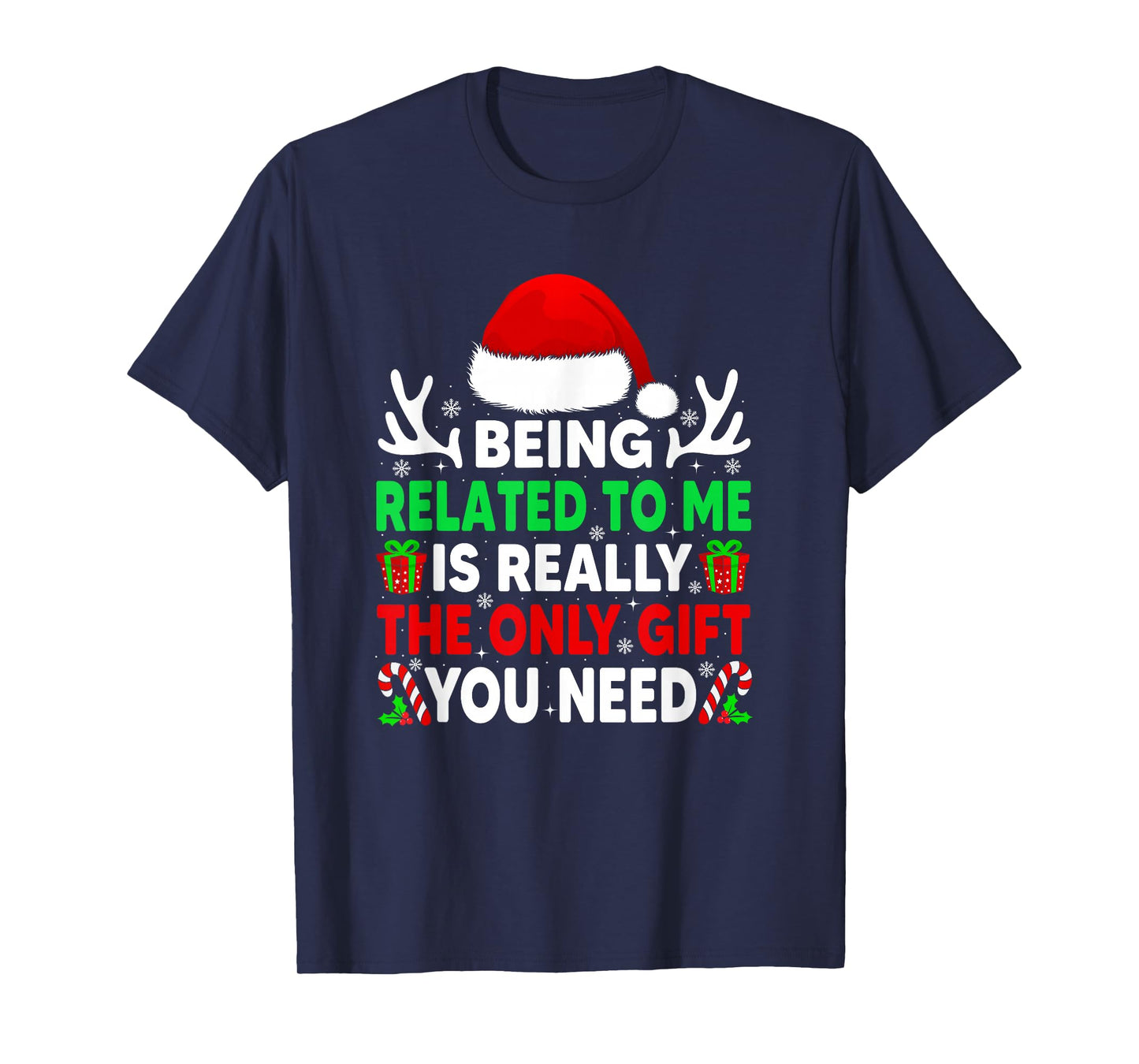 Being Related to Me Family Xmas Pajamas Funny Christmas T-Shirt