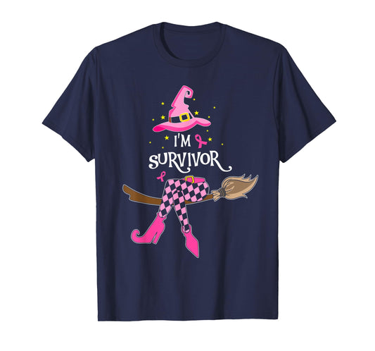 Witch Im A Survivor Halloween Breast Cancer Awareness Women T-Shirt