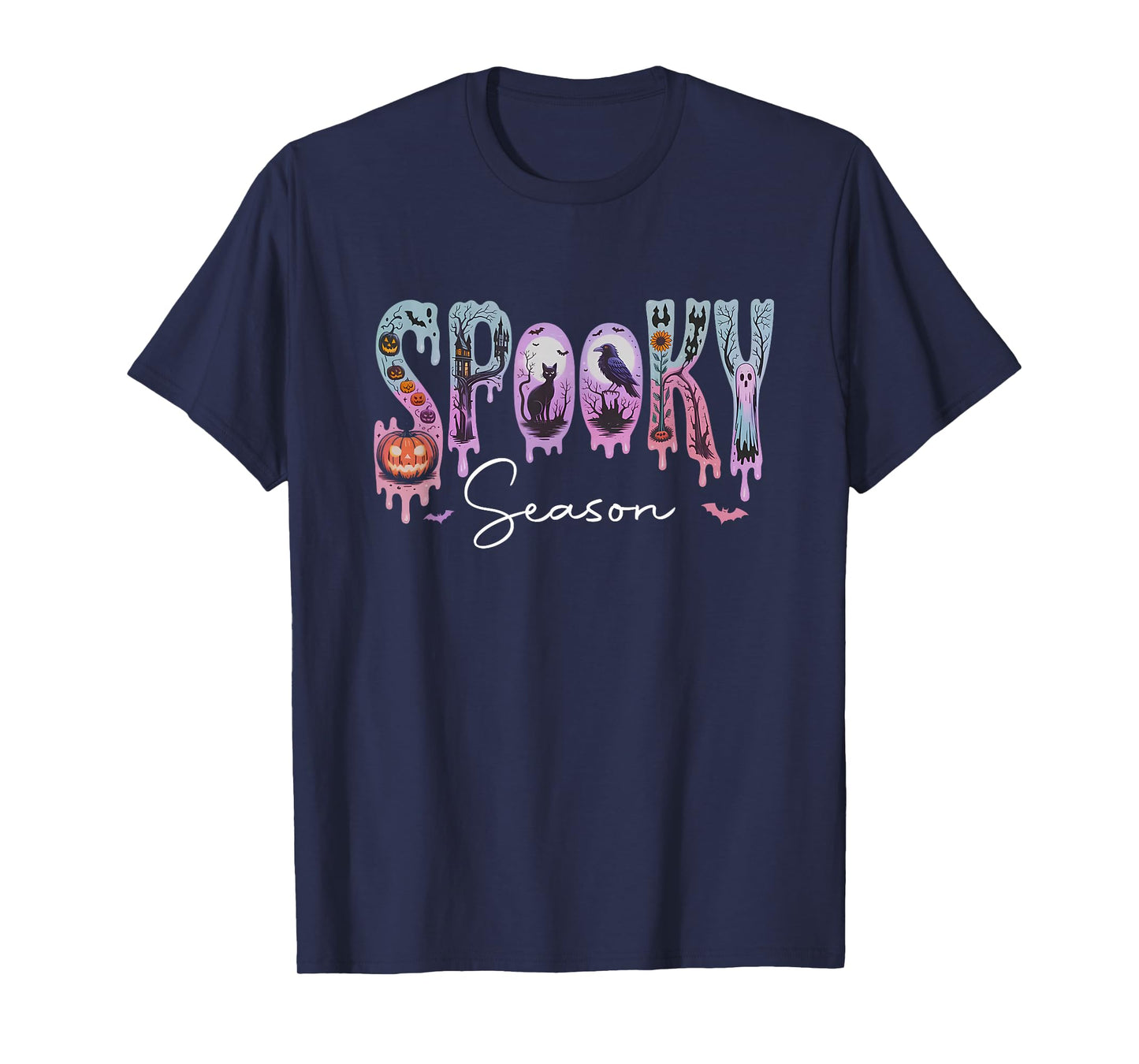 Spooky Season Black Cat Pumpkin Halloween Costume Men Women T-Shirt