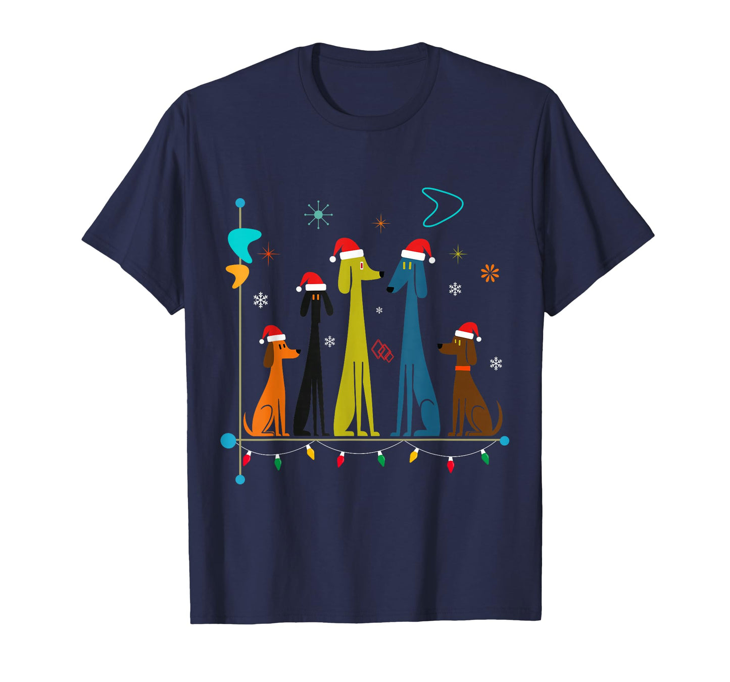 Retro Mid-Century Modern Dogs 50s 60s Style T-Shirt