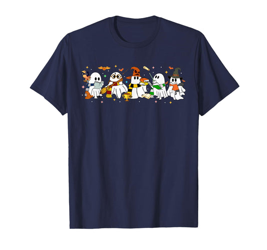 Cute Witch Ghost Funny Halloween Outfit Men Women Boy Girl T-Shirt