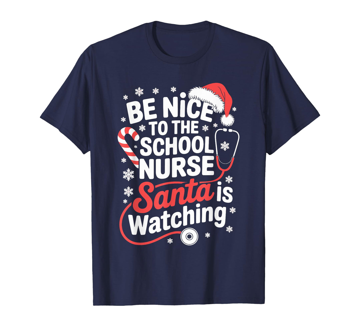 Funny School Nurse Christmas Nursing Humor Xmas T-Shirt