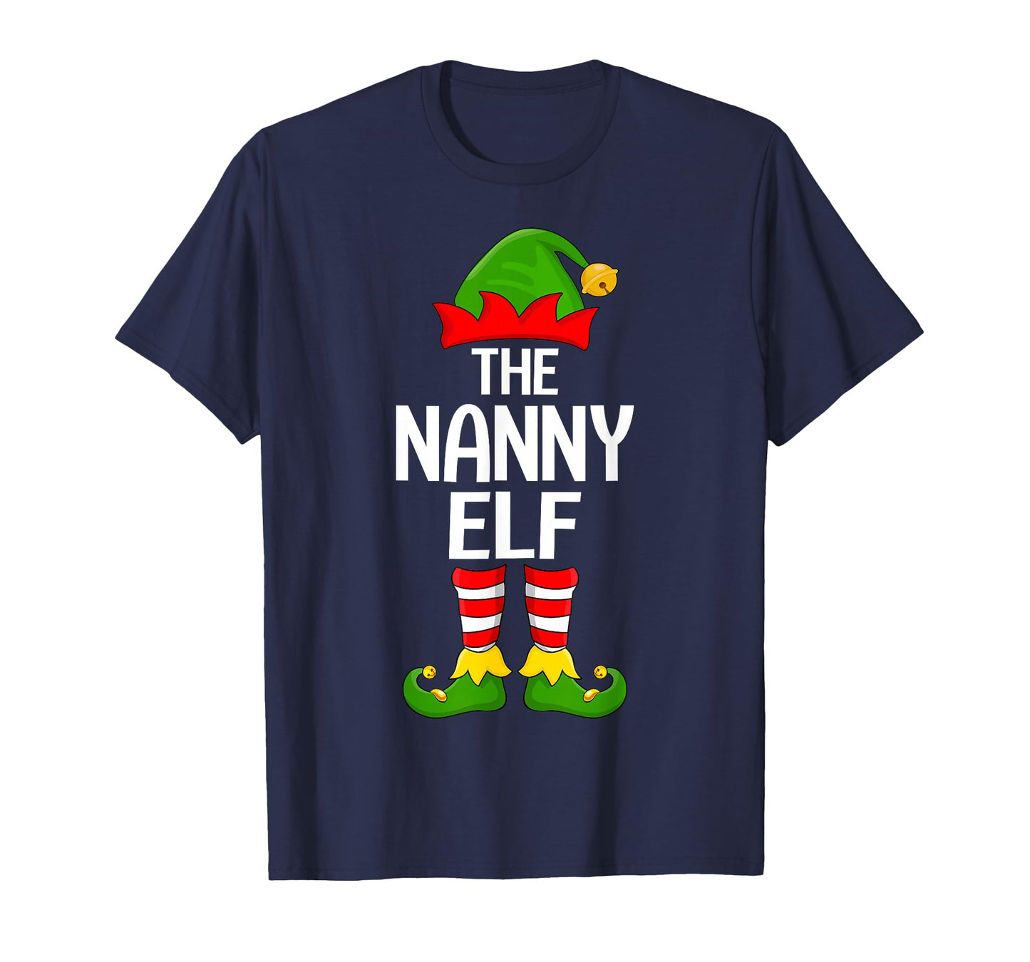 Nanny Elf Xmas Matching Family Elf Squad Christmas Women T-Shirt