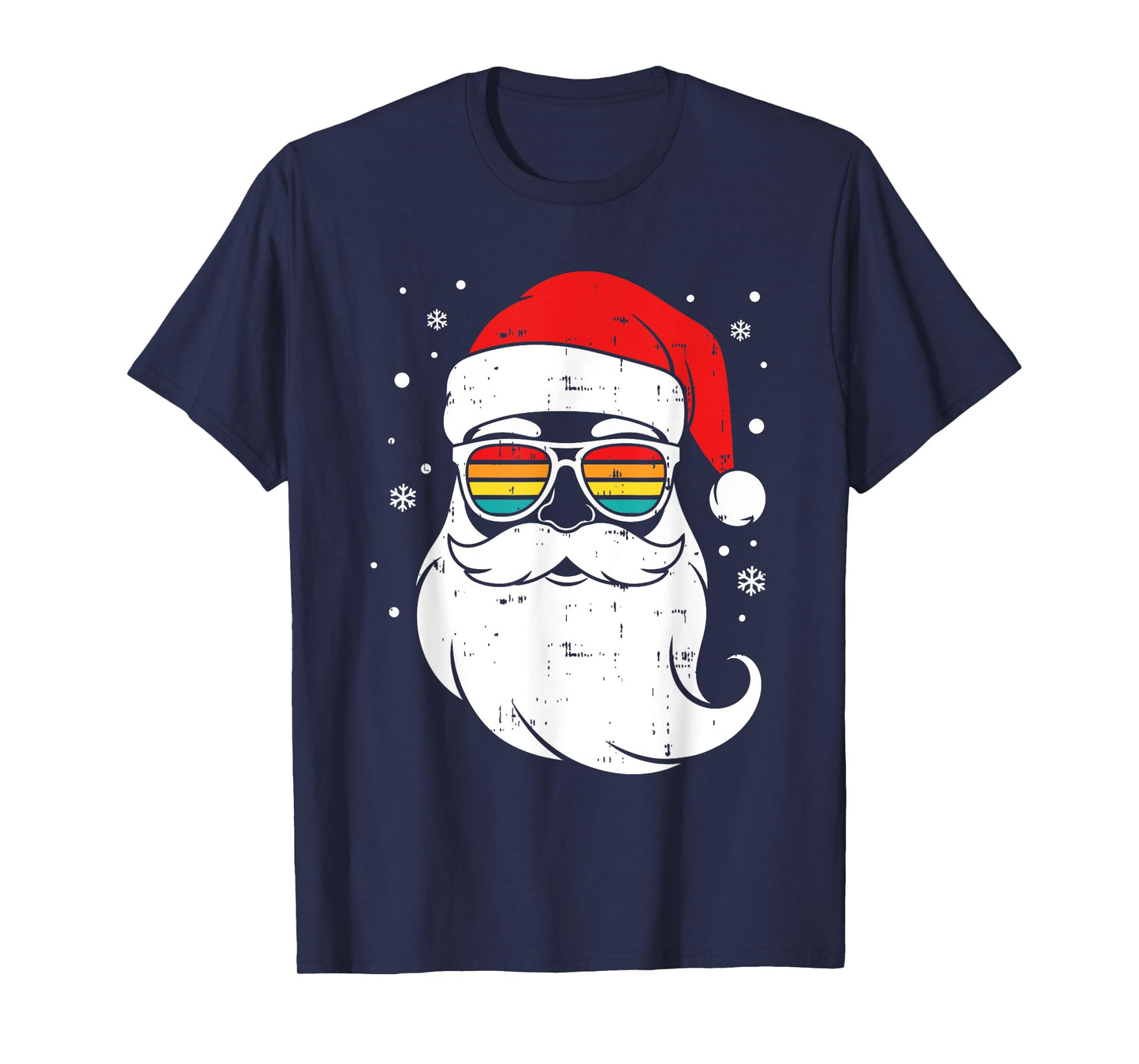 Vintage Santa Retro Christmas Vibes Men Women Teens Kids T-Shirt