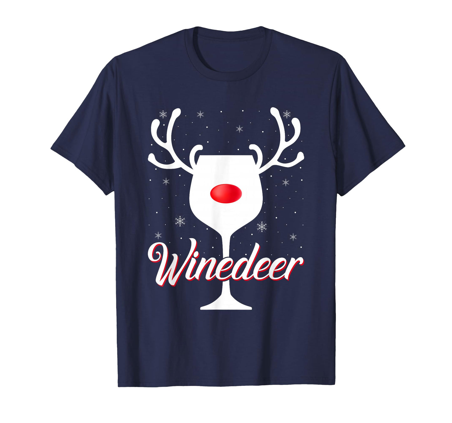 Winedeer Reindeer Wine Drinking Reindeer Couple Christmas T-Shirt