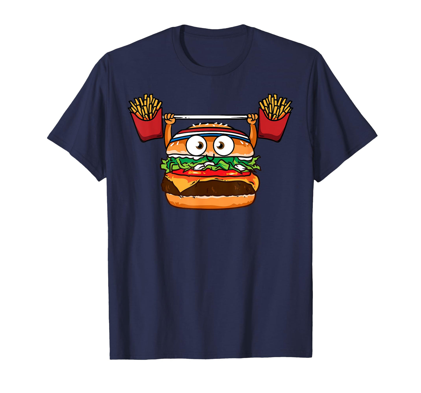 Funny Burger Weightlifting Fries Hamburger Cheeseburger Joke T-Shirt