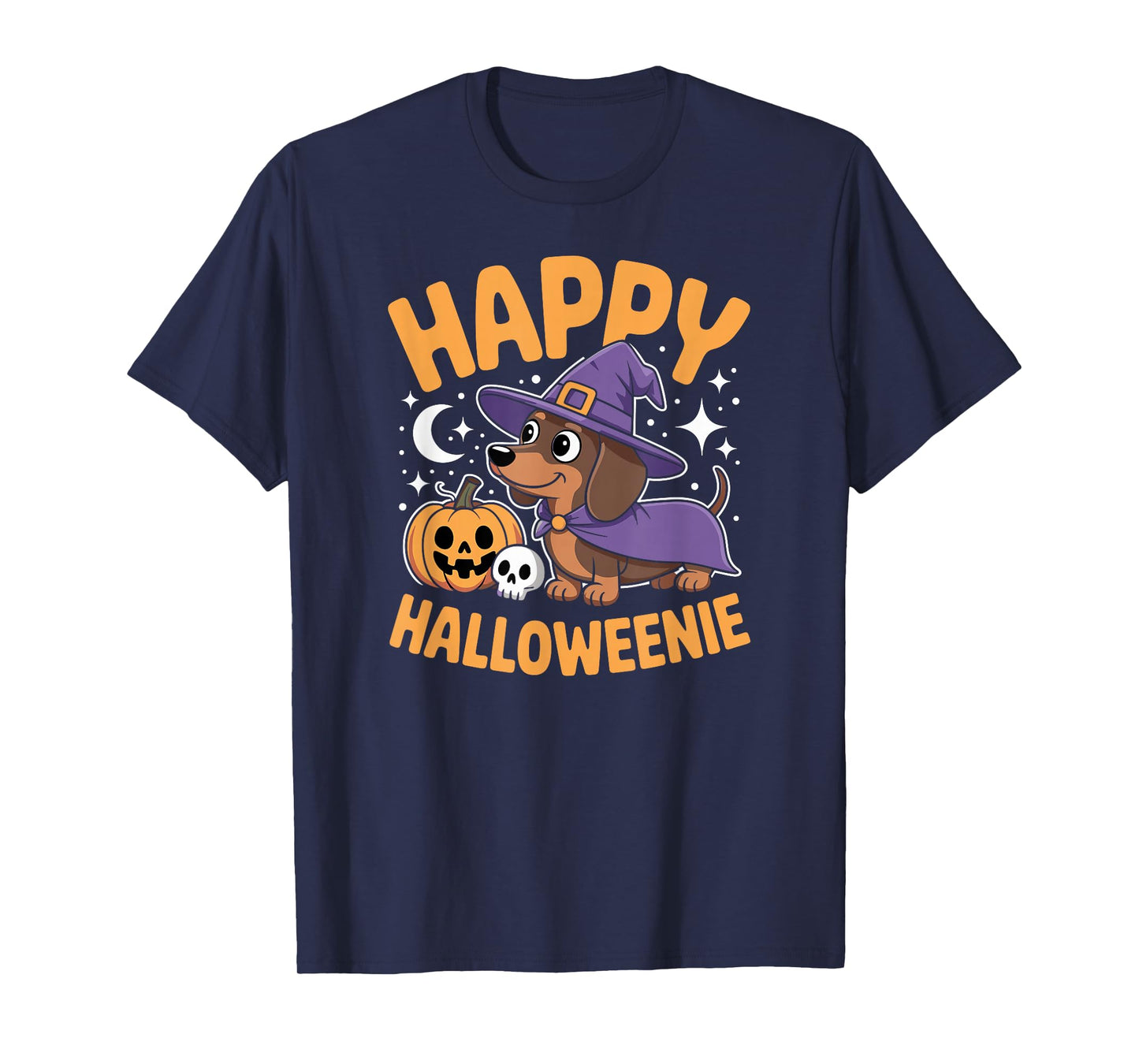 Cute Halloweenie Dachshund Dog in Witch Hat for Pet Lovers T-Shirt