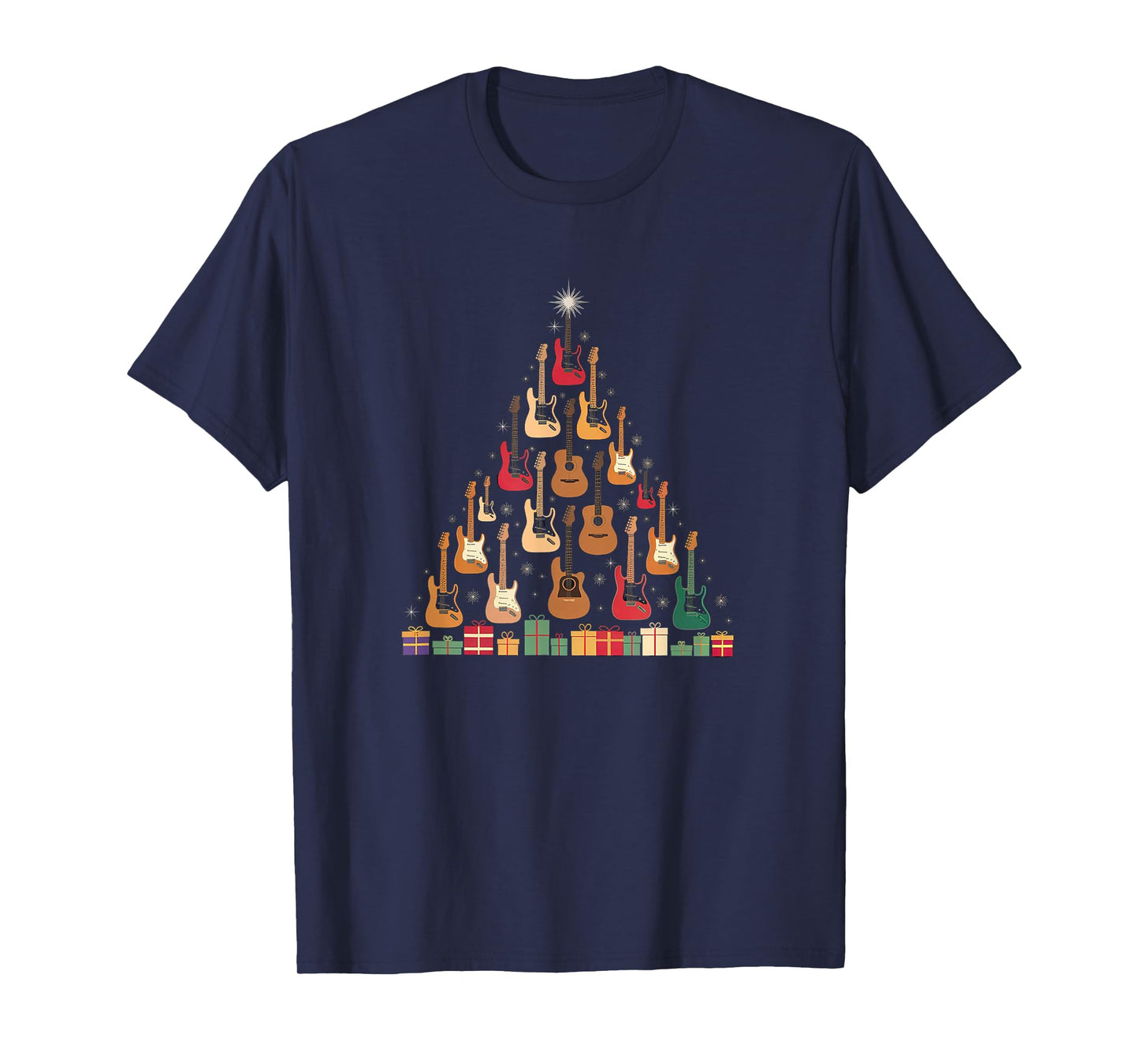 Christmas Guitar Christmastree Tree Made Out of Guitars T-Shirt