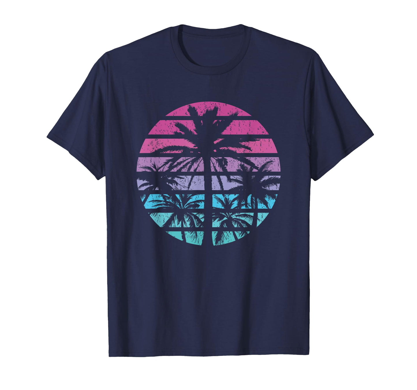 Palm Tree Retro Sunset Summer Beach Vintage Tropical Graphic Men Women Girls Kids T-Shirt
