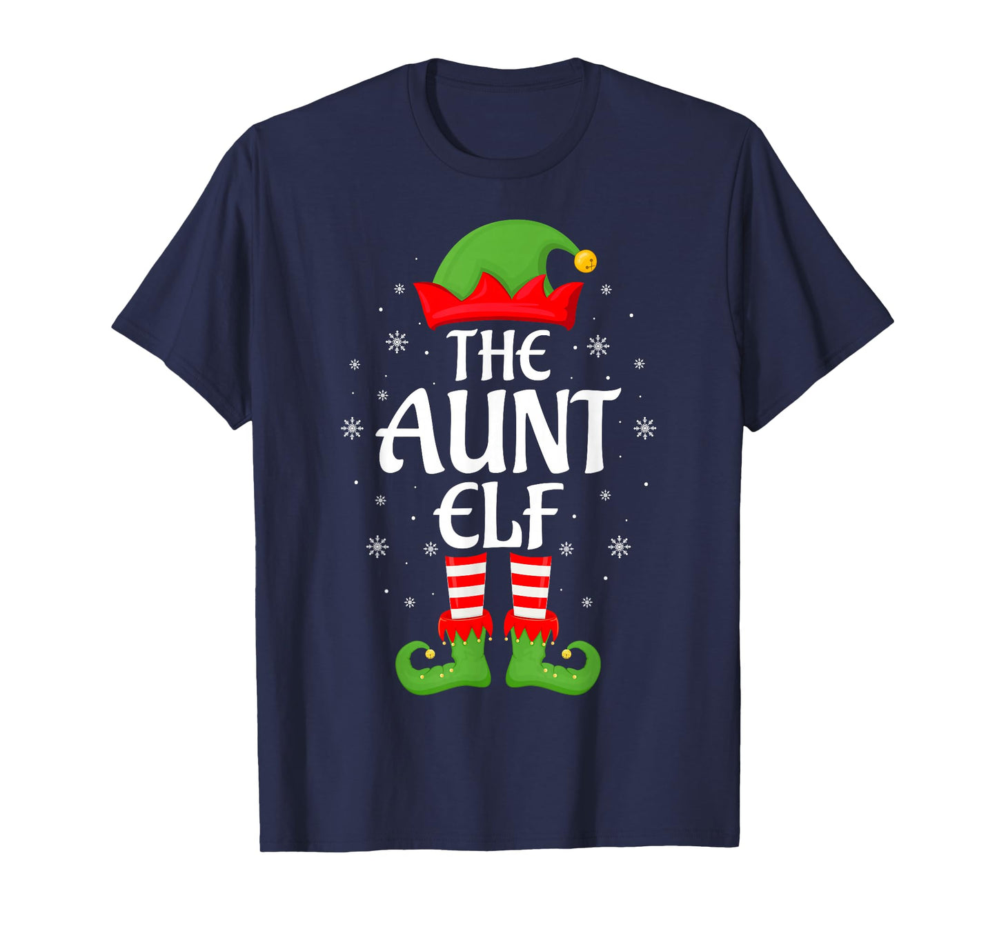 Aunt Elf Xmas Family Matching Elf Squad Christmas Women T-Shirt