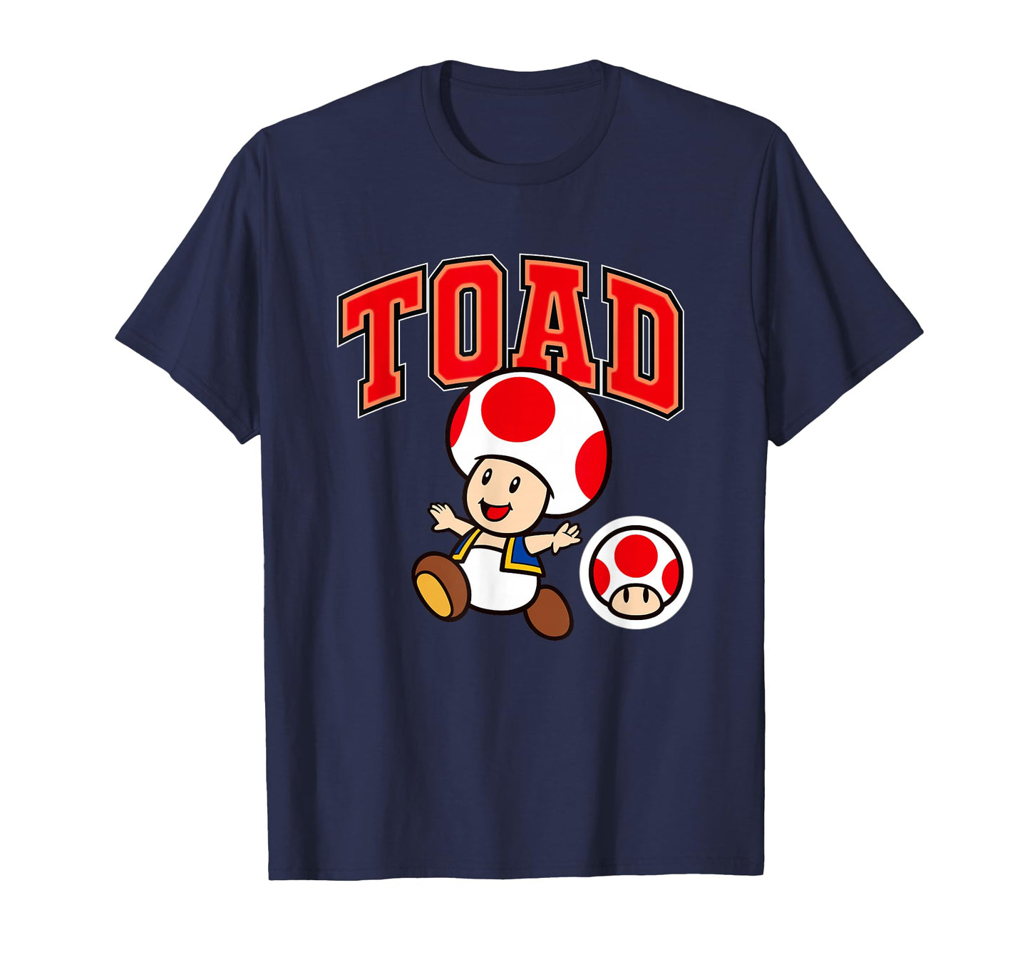 Super Mario Toad Big Character Collegiate Style T-Shirt