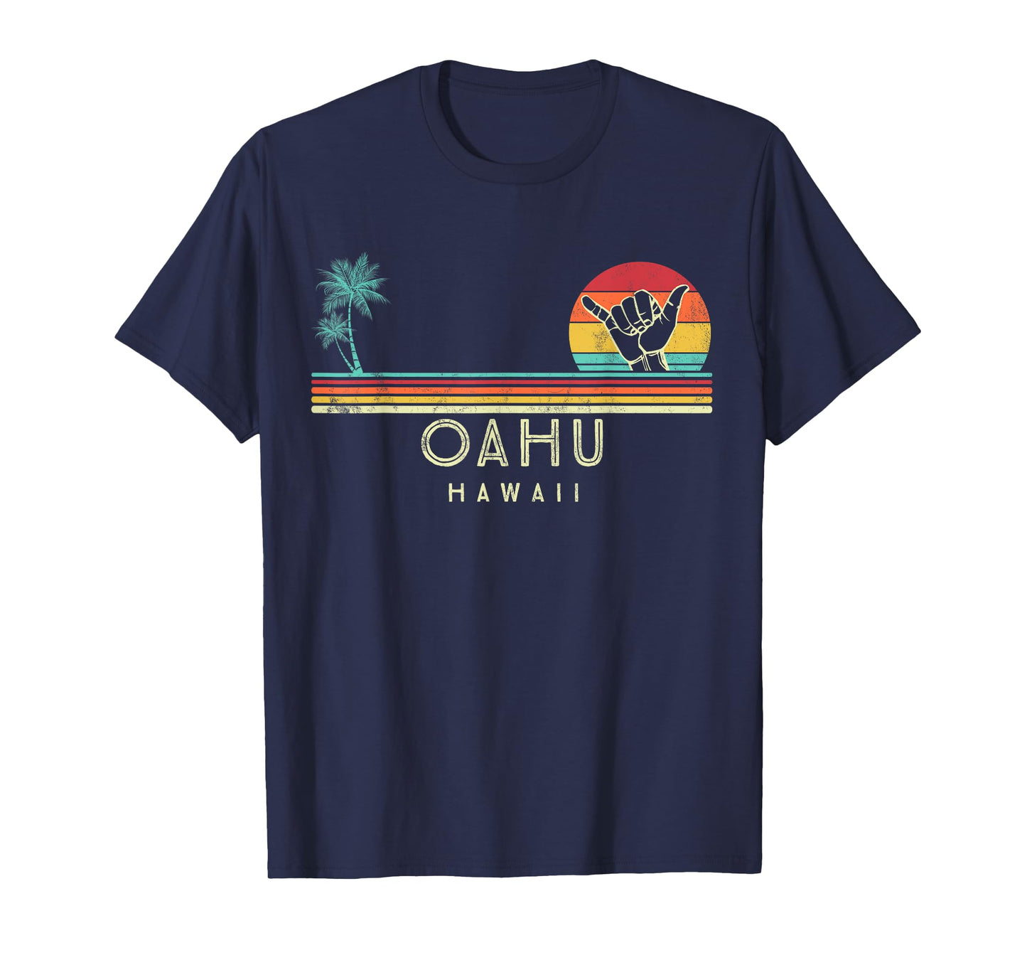 Oahu Hawaii Shaka palm trees tropical T-Shirt