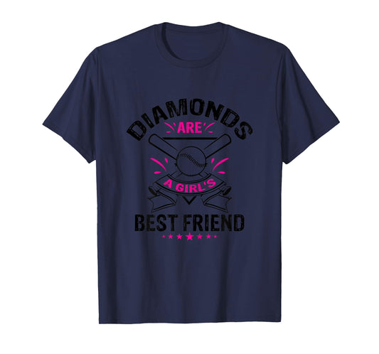 Diamonds Girl's Best Friend Shirt for Baseball and Softball T-Shirt