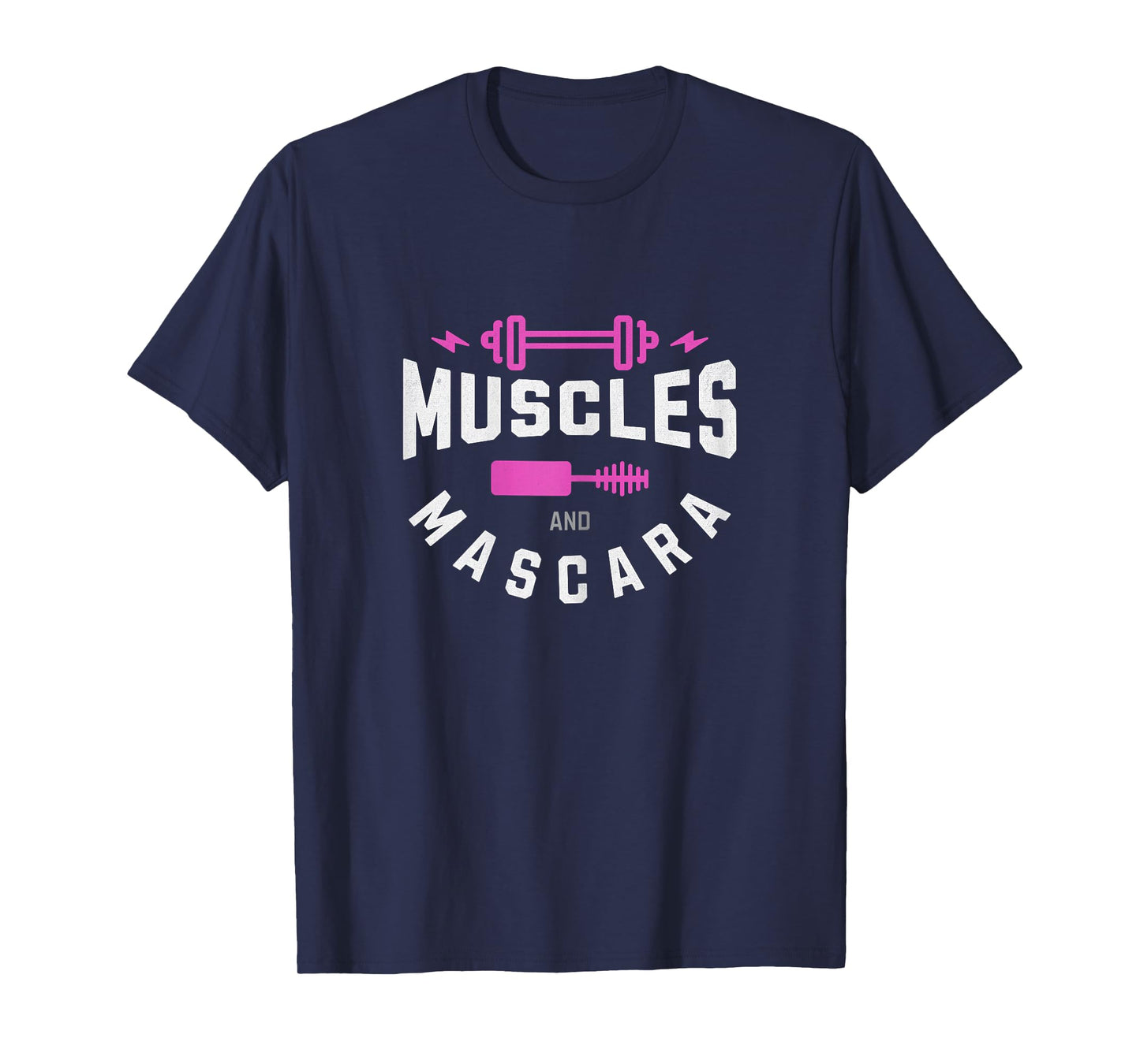 Womens Muscles and Mascara Cute Fitness Gym T-Shirt