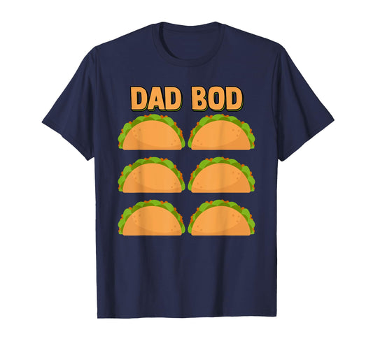 Men's Dad Bod Funny Six (6) Pack Fake Muscle Tacos Abs Gym T-Shirt