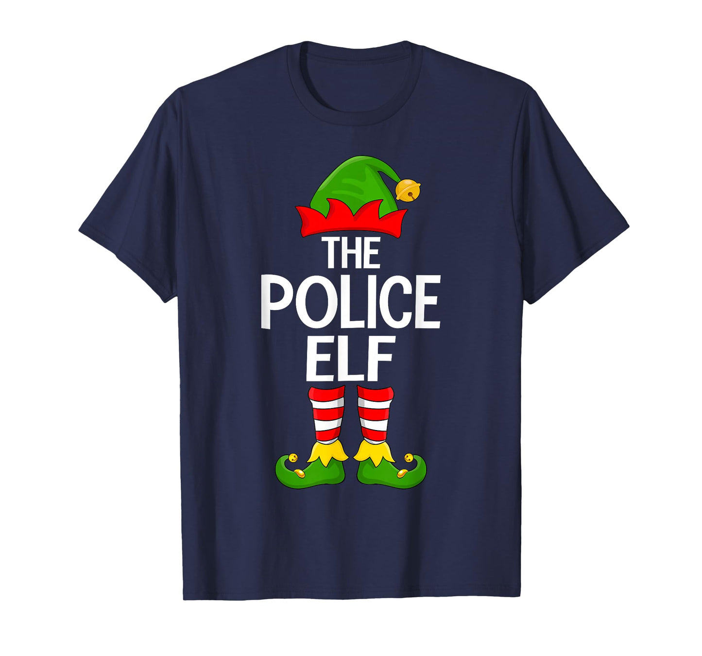 Police Elf Xmas Matching Family Elf Squad Christmas T-Shirt