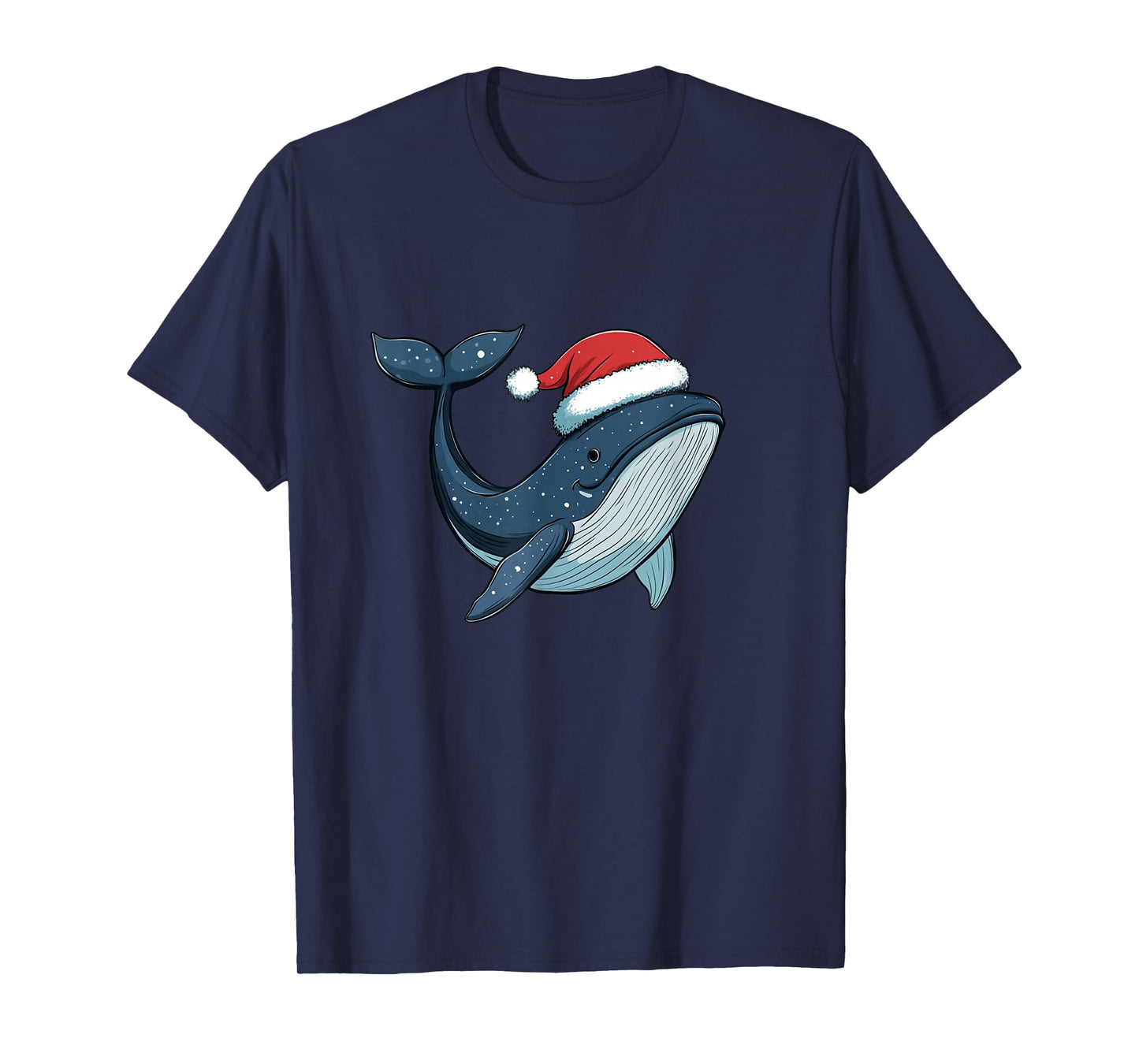 Holiday Joy in The Ocean with a Whale and Santa Claus Hat T-Shirt