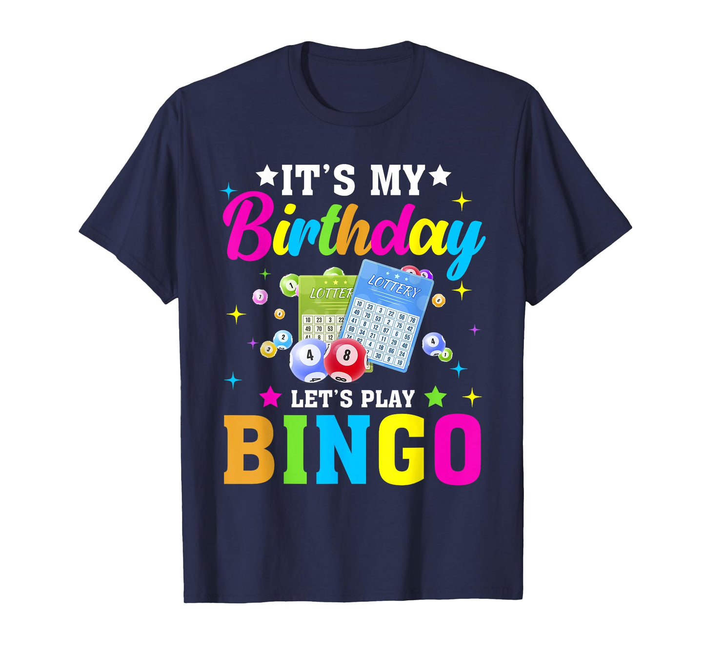 Bingo It's My Birthday Let's Play Bingo Vintage Xmas T-Shirt