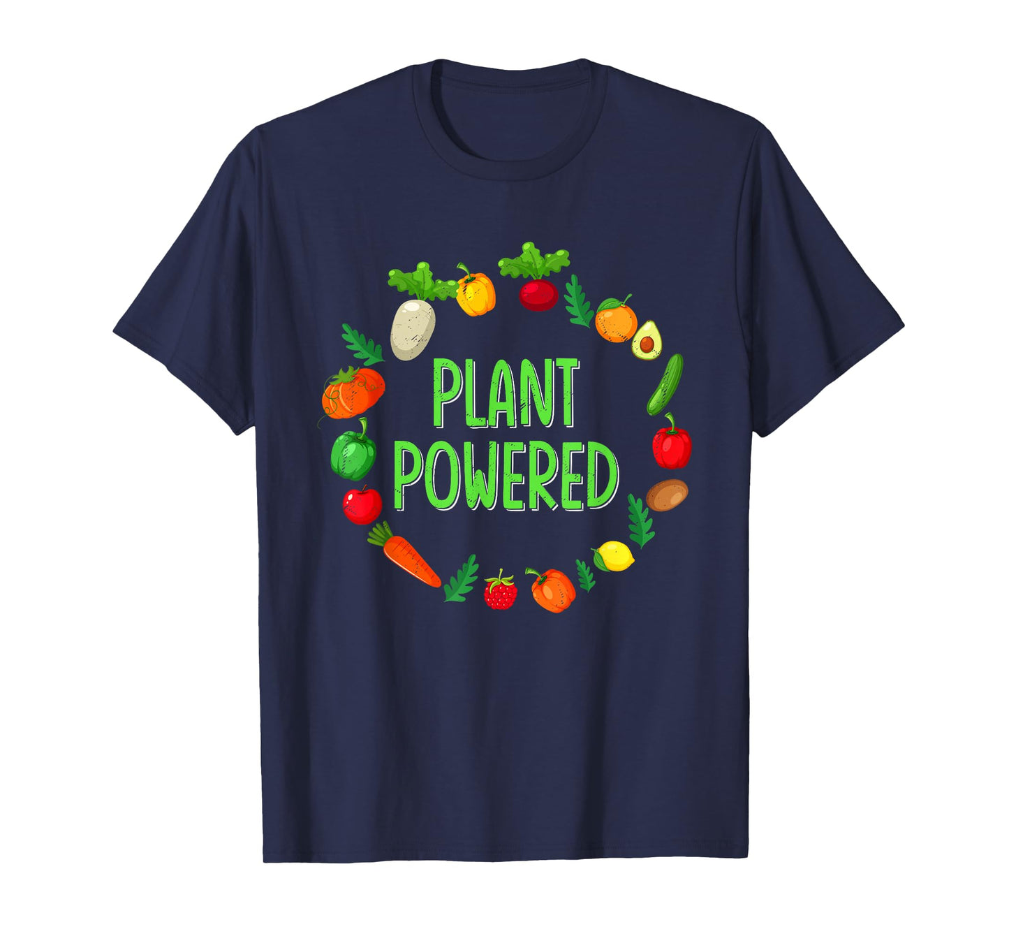 Plant Powered Retro Funny Gym Workout Vegetarian Vegan Lover T-Shirt