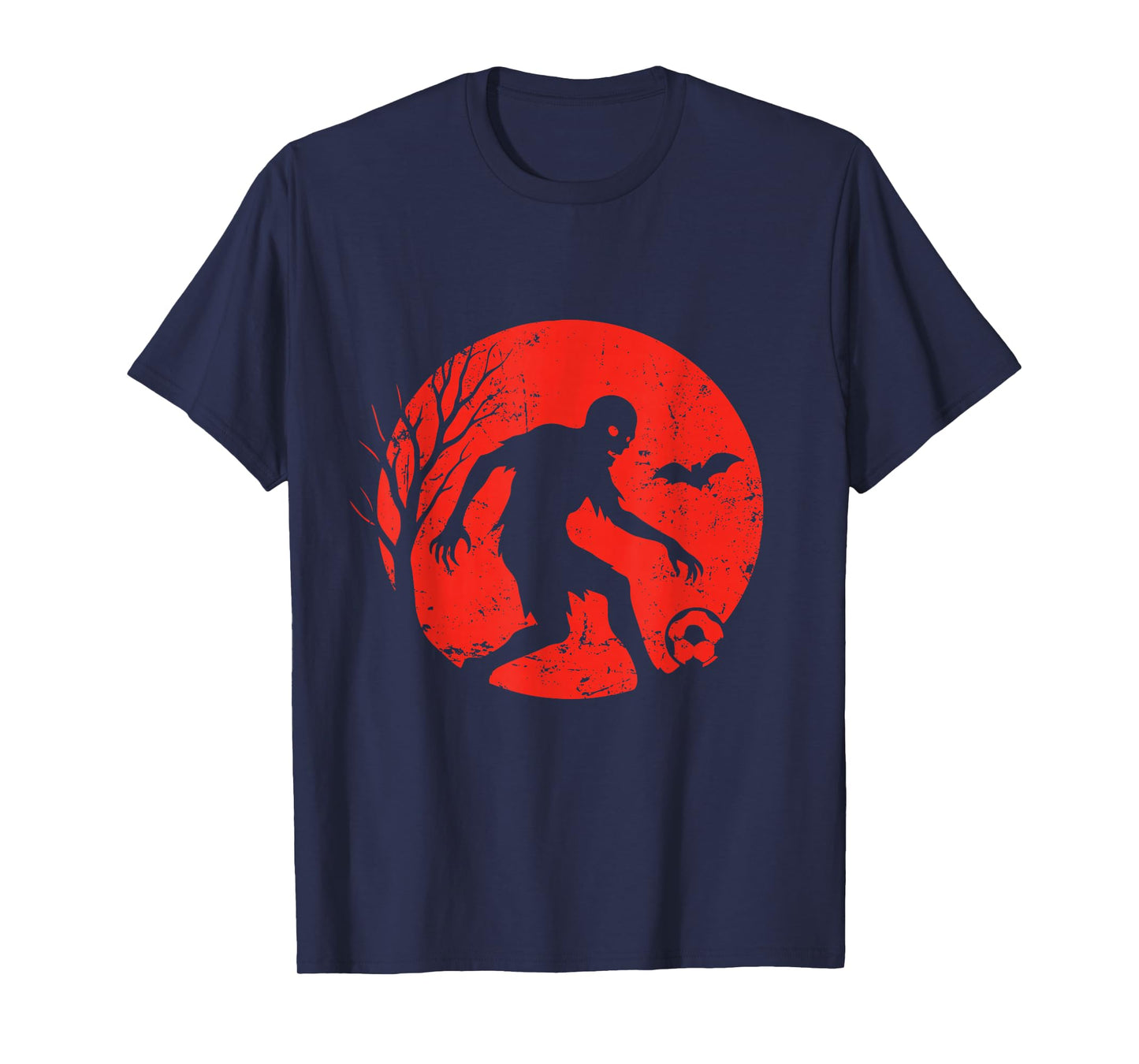Zombie Soccer Dribble Under Moon T-Shirt