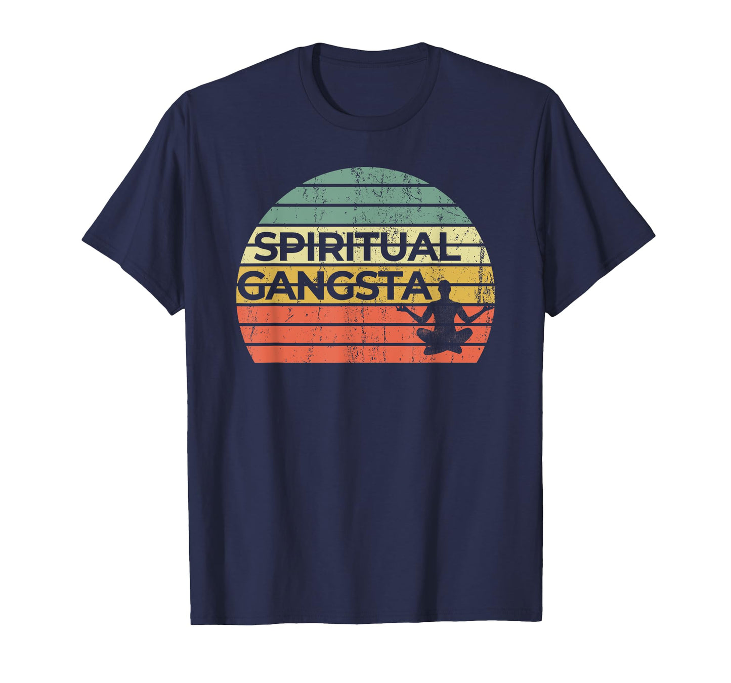 Vintage Retro Sunset Funny Yoga | Spiritual Gangsta T-Shirt