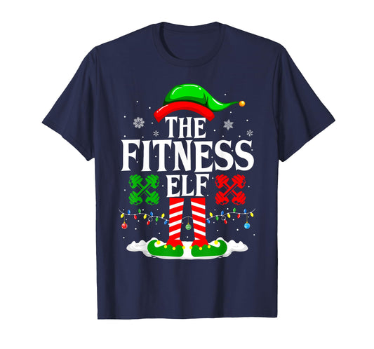 The Fitness Elf Funny Workout Xmas Fitness Christmas Gym T-Shirt